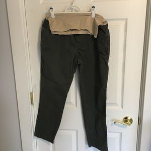Olive maternity chinos
